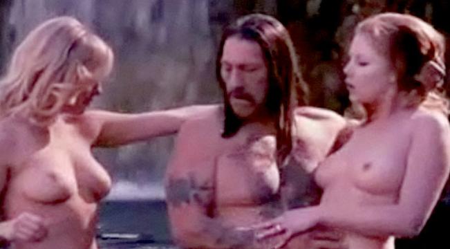 Lindsay Lohan naked pool threesome Machete