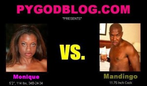 Monique vs Mandingo 11.75 inch cock