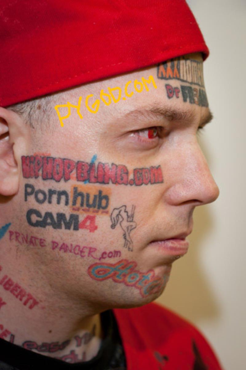 tattooed porn websites on his face right side PYGOD dotCOM